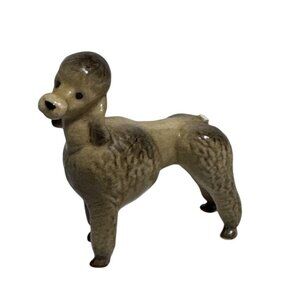 HAGEN RENAKER Gray Poodle Dog Miniature Figurine TAIL Broken